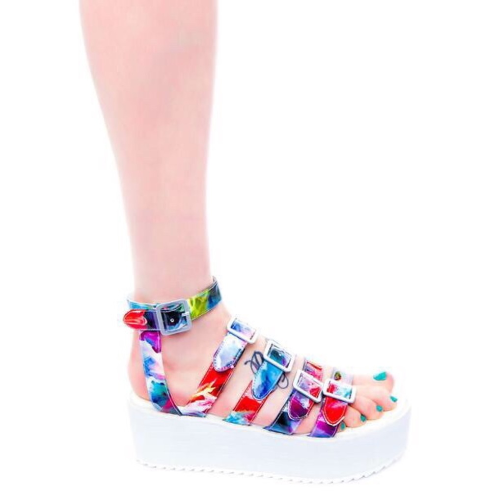 YRU Oasis Floral Flatforms - Picture 2 of 8